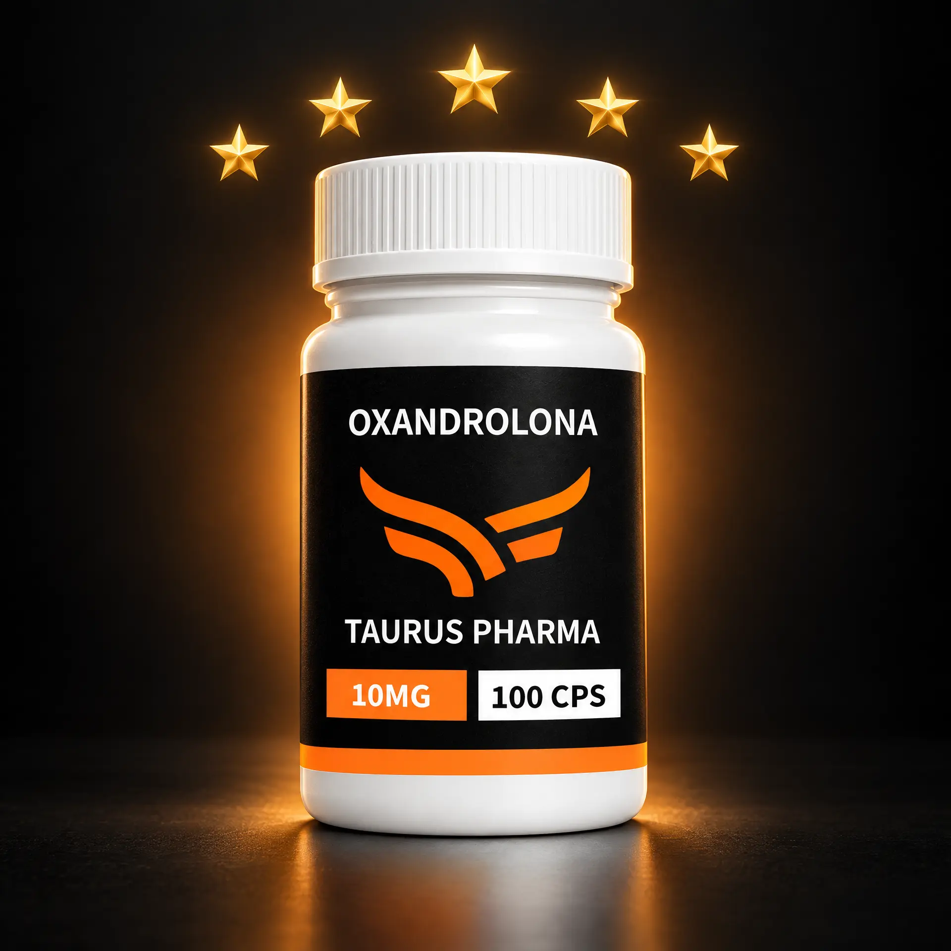Frasco da fórmula manipulada Oxandrolona 10 mg, 100 cápsulas